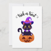 Schattige Zwart Katten Custom Halloween Party Kaart (Voorkant)