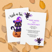 Schattige Zwart Katten Custom Halloween Party Kaart