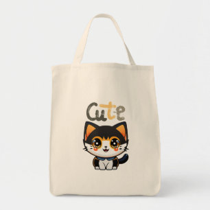 Schattige zwart kattenontwerp Kattenliefhebbers Tote Bag