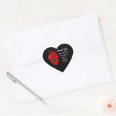 Schattige zwart kawaii echt hart Valentijns dank u Hart Sticker (Envelop)
