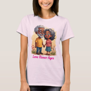 Schattige zwart paar liefde grafisch T-shirt voor