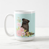 Schattige Zwart PUG Cartoon Stijl Mok (Links)