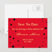 Schattige zwart rood lieveheersbeestje Save the Da Aankondigingskaart (Voorkant / Achterkant)