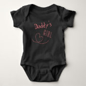 Schattige Zwart Roze Daddy's Little Girl Romper (Voorkant)