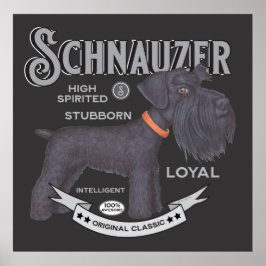 Schattige Zwart Schnauzer Poster