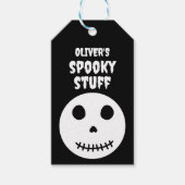Schattige zwart spooky spul Kinder halloween sched Cadeaulabel (Voorkant)