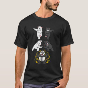 Schattige zwart-wit Beer in Panda Fusion Funny T-shirt