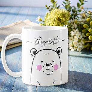 Schattige zwart-wit beer koffiemok