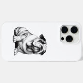 Schattige zwart-wit bulldog schets Case-Mate iPhone case (Achterkant (horizontaal))