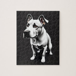 Schattige zwart-wit hondenportret legpuzzel