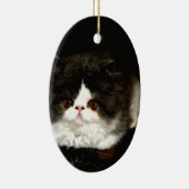 Schattige zwart wit kitten keramisch ornament (Rechts)