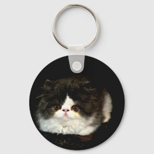 Schattige zwart wit kitten sleutelhanger