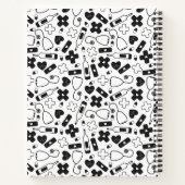 Schattige Zwart Wit Medische Patroon Verpleegster  Notitieboek (Achterkant)
