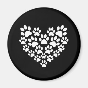 Schattige zwart wit paw print magneet