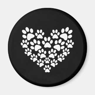 Schattige zwart wit paw print magneet