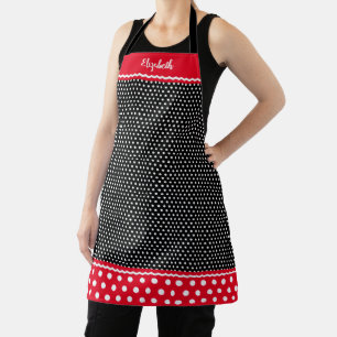 Schattige zwart wit Polkadot Schort