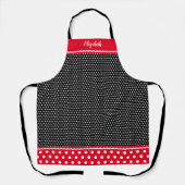 Schattige zwart wit Polkadot Schort (Voorkant)