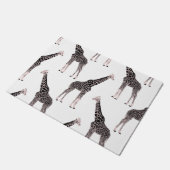 Schattige Zwart Wit Roze Giraffe Deurmat (Schuin)