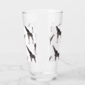 Schattige Zwart Wit Roze Giraffe Glas (Links)