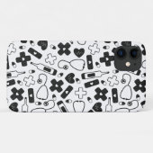 Schattige Zwart Wit Verpleegster Dokter Patroon Case-Mate iPhone Case (Achterkant (horizontaal))