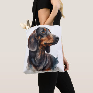 SCHATTIGE ZWARTE & BRUINE TECKEL PUPPY HOND DRAAGTAS