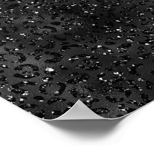 Schattige zwarte cheeta luipaard vel print dier (Hoek)