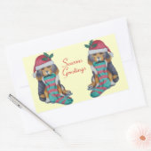 schattige zwarte en bruine pupil gekleed voor kers rechthoekige sticker (Envelop)