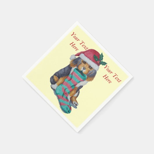 schattige zwarte en bruine pupil gekleed voor kers servetten (Hoek)