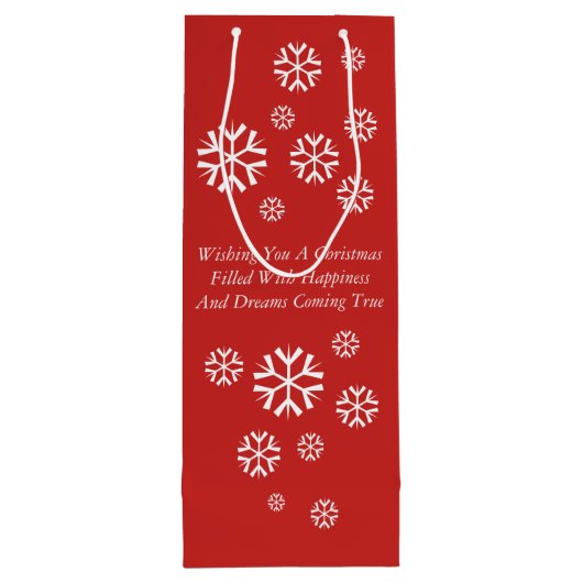 schattige zwarte en bruine puppy met kerstmis wijn cadeautas (Achterkant)