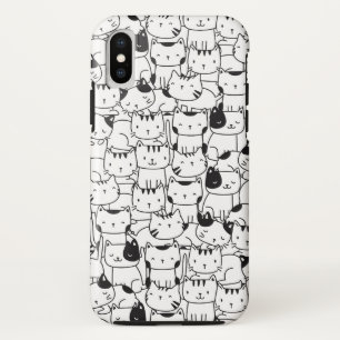 Schattige Zwarte En Witte Katten iPhone XS Hoesje