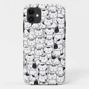 Schattige Zwarte En Witte Katten iPhone 11 Hoesje
