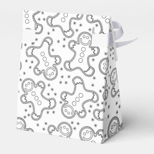 Schattige Zwarte en Witte Kerst Gingerbreads Bedankdoosjes (Achterkant)