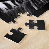 Schattige zwarte en witte strepen legpuzzel (Zijkant)