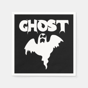 Schattige Zwarte Geest Halloween Servet