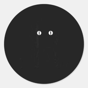 Schattige Zwarte Halloween Kat Met Snorharen Geluk Ronde Sticker