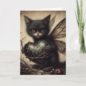 Schattige zwarte kat fee alle gelegenheden groet kaart (Voorkant)