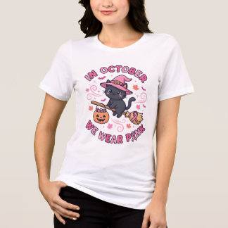 Schattige Zwarte Kat Heks In Oktober Dragen We Roz Tri-Blend Shirt