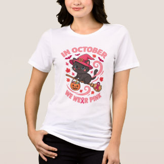 Schattige Zwarte Kat Heks In Oktober Dragen We Roz Tri-Blend Shirt
