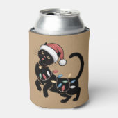 Schattige Zwarte Kat Liefhebber Kerstmis Moeder Ca Blikjeskoeler (Blikje Voorkant)