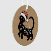 Schattige Zwarte Kat Liefhebber Kerstmis Moeder Ca Ornament (voorkant)