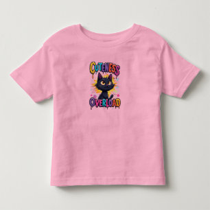 Schattige Zwarte Kat Met Grote Gele Ogen Kinder Shirts