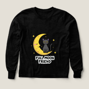 Schattige Zwarte Kat op Maan - Volle Maan Vriend