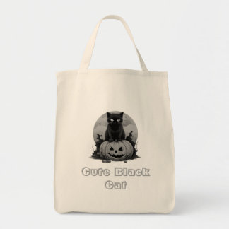 Schattige Zwarte Kat Op Pompoen Halloween Zak, Spo Tote Bag