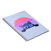 Schattige zwarte kat Peeking - Schattigee katachti Notitieboek (Rechterzijde)