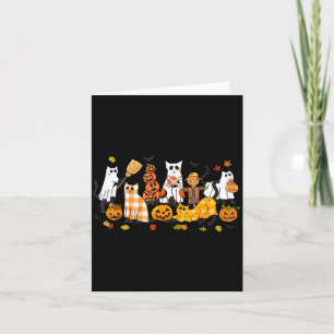 Schattige Zwarte Katten Geest Halloween Pompoen Ka Kaart