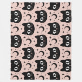 Schattige Zwarte Katten & Hemelse Halloween Fleece Deken (Voorkant)