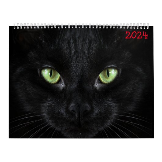 schattige zwarte katten kalender (Hoes)