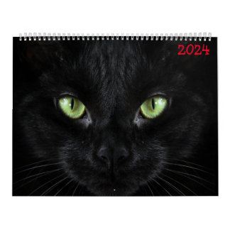 schattige zwarte katten kalender