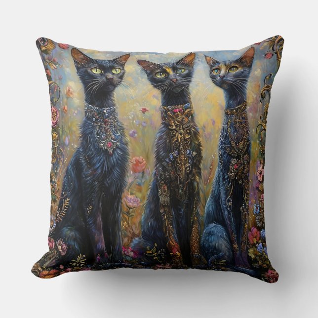 Schattige zwarte katten kussen (Voorkant)