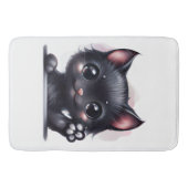 Schattige zwarte Kawaii-kat Badmat (Voorkant)